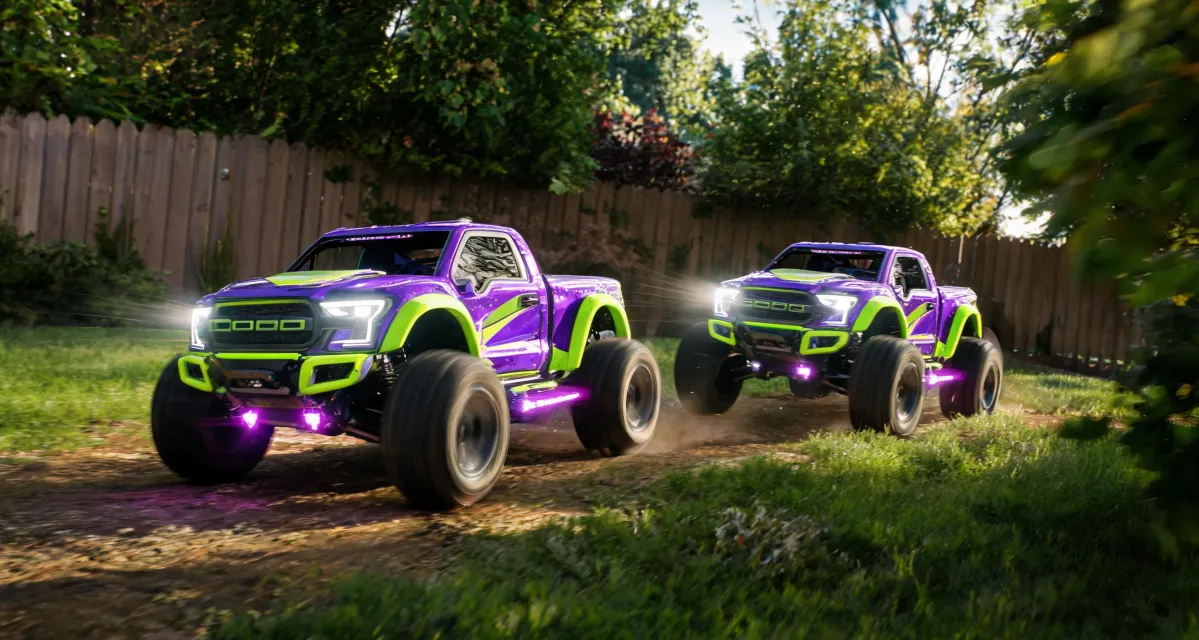 RC electric toy racing on a small track
